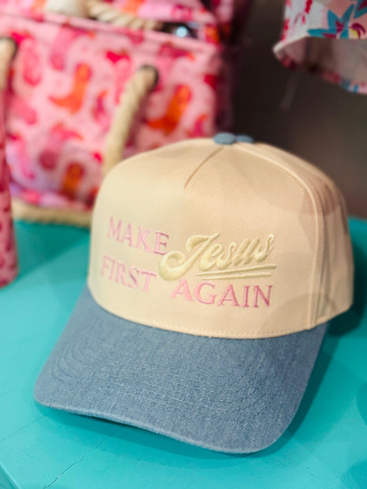 Make Jesus First Again Trucker Hat