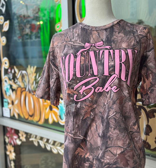 Country Babe Short Sleeve Camo Tee