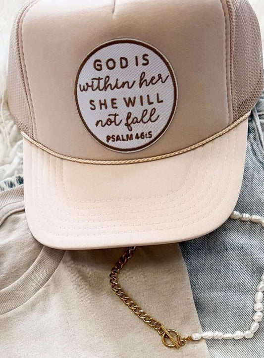 Trucker Hat: God is within her