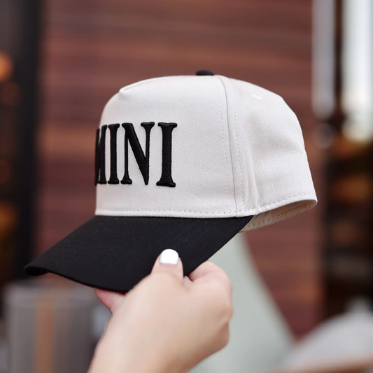 Mini (Youth) 3D Embroidery - Natural/Black Trucker Hat